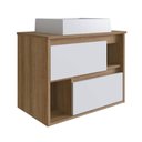 Ver imagem 1 de Gabinete para Banheiro Suspenso 60cm com 2 Gavetas Mel Branco Lvp03 Versato Nova Móbile