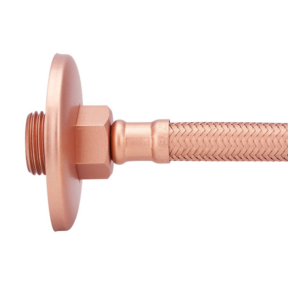 Kit 2 Engate Mangueira Flexível Rose Trançado Aço Inox 60cm - 5