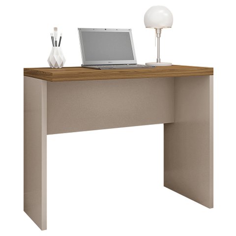 Mesa De Computador Escritório Studio Marrom Bege Caemmun
