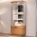Ver imagem 5 de Cristaleira 2 Portas de Vidro LED Adega Embutida Dominic B01 Nature/Off White - Lyam Decor