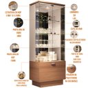 Ver imagem 4 de Cristaleira 2 Portas de Vidro LED Adega Embutida Dominic B01 Nature/Off White - Lyam Decor