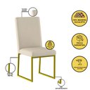 Ver imagem 6 de Kit 8 Cadeiras para Mesa de Jantar Base Industrial Dourado Balaqui Cor:bege