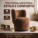 Ver imagem 2 de Poltrona Orgânica Lia Giratória Boucle Redonda Luxo Moderna p/ Penteadeira Sala Espera Recepção: Mar