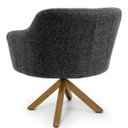 Ver imagem 4 de Kit 2 Poltronas Decorativa Base Giratória de Madeira Jade D02 Linho Chumbo C-469 - Lyam Decor
