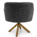 Ver imagem 7 de Kit 2 Poltronas Decorativa Base Giratória de Madeira Jade D02 Linho Chumbo C-469 - Lyam Decor