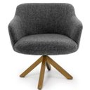 Ver imagem 3 de Kit 2 Poltronas Decorativa Base Giratória de Madeira Jade D02 Linho Chumbo C-469 - Lyam Decor