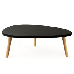 Mesa de Centro Orgânica Moderna para Sala Pés Madeira - 5