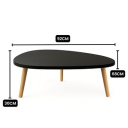Mesa de Centro Orgânica Moderna para Sala Pés Madeira - 4