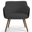Ver imagem 2 de Poltrona Decorativa Pés Palito Jade D02 Linho Cinza C-416 Tressê Corano Preto - Lyam Decor