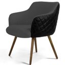 Ver imagem 4 de Poltrona Decorativa Pés Palito Jade D02 Linho Cinza C-416 Tressê Corano Preto - Lyam Decor