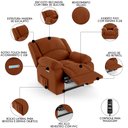 Ver imagem 2 de Poltrona do Papai Reclinável Pietra Elétrica Led Massagem Fh9 Veludo Terracota - Mpozenato