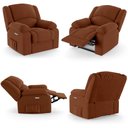 Ver imagem 4 de Poltrona do Papai Reclinável Pietra Elétrica Led Massagem Fh9 Veludo Terracota - Mpozenato