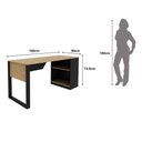 Ver imagem 6 de Mesa para Escritório 160cm com 2 Prateleiras Amêndoa/preto Tecnomobili
