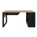 Ver imagem 2 de Mesa para Escritório 160cm com 2 Prateleiras Amêndoa/preto Tecnomobili