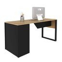 Ver imagem 3 de Mesa para Escritório 160cm com 2 Prateleiras Amêndoa/preto Tecnomobili