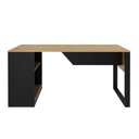 Ver imagem 1 de Mesa para Escritório 160cm com 2 Prateleiras Amêndoa/preto Tecnomobili