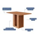 Ver imagem 2 de Mesa de Sala Jantar Ariela C/ Tampo Madeirado 130x80cm Cinamomo - Cimol