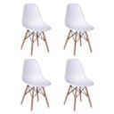 Ver imagem 3 de Conjunto de Mesa de Jantar Eames Eiffel Retangular 120x75 Tampo de Madeira Amêndoa com 4 Cadeiras Br