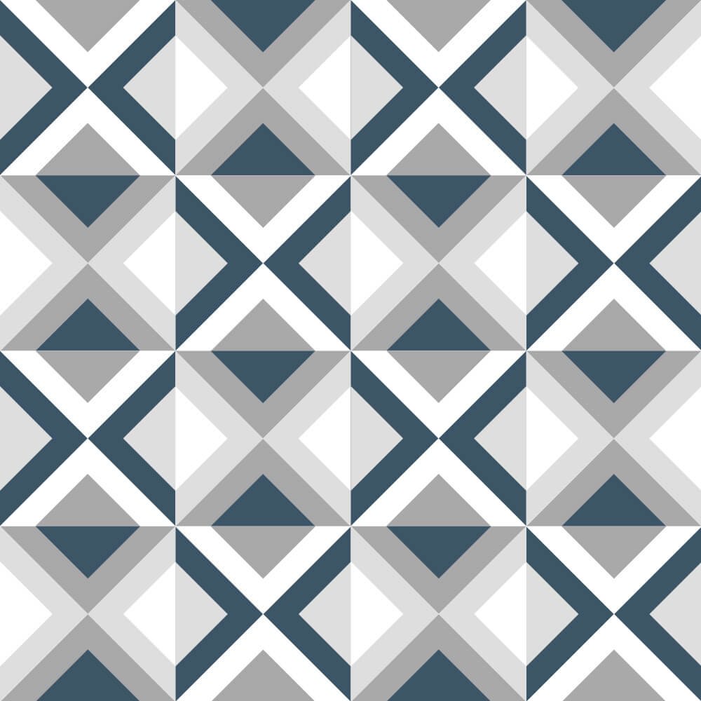 Adesivo de Azulejo Geométrico Azul e Cinza Arte Destaque - 2