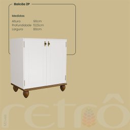 Cozinha Modulada Retrô Off White/ Nogueira - 9