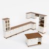 Cozinha Modulada Retrô Off White/ Nogueira - 1