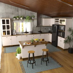 Cozinha Modulada Retrô Off White/ Nogueira - 5