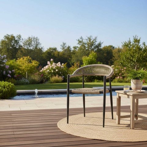 Cadeira Trançada Área Externa Piscina Gourmet Trancoso Rivatti