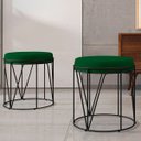 Ver imagem 2 de Kit 3 Puffs Decorativo Aramado Preto Zaya L02 Suede Verde Musgo