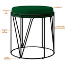 Ver imagem 3 de Kit 3 Puffs Decorativo Aramado Preto Zaya L02 Suede Verde Musgo