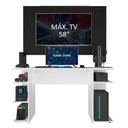 Ver imagem 1 de Mesa Para Computador Gamer e Painel Até 58 Madesa Branco