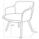 Ver imagem 4 de Poltrona Decorativa Pés Palito Duo Jade D02 Linho Bege C-107 Tressê Corano Marrom - Lyam Decor