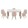 Conjunto Mesa de Jantar Juliette Branca 135cm com 4 Cadeiras Botonê - Nude - 1