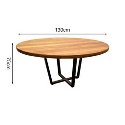 Conjunto Sala de Jantar Redonda Industrial 1,50 com 6 Cadeiras Pretas Diamond New Katrina - 4