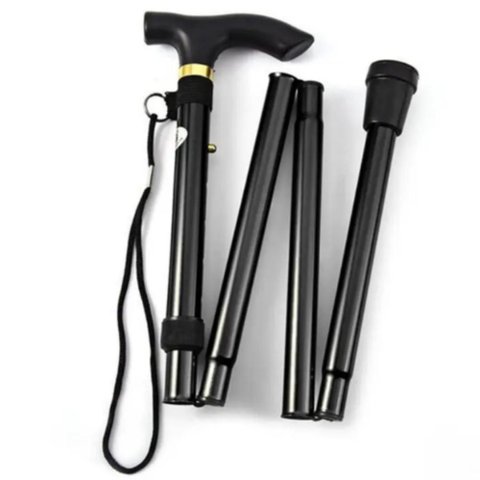 Bengala Idoso Dobravel Metal Regulagem Altura Cego Deficiente Bastao Caminhada Tipo T Adulto Retrati