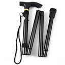 Ver imagem 1 de Bengala Idoso Dobravel Metal Regulagem Altura Cego Deficiente Bastao Caminhada Tipo T Adulto Retrati