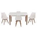 Ver imagem 1 de Conjunto Mesa de Jantar Juliette Branca 135cm com 4 Cadeiras Leda - Branca