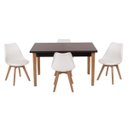 Ver imagem 1 de Conjunto Mesa de Jantar Juliette Preta 135cm com 4 Cadeiras Leda - Branca