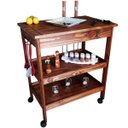 Ver imagem 2 de Carrinho de Churrasco Mesa Gourmet Churrasqueira W02 Madeira Maciça Imbuia - Lyam Decor