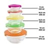Kit 5 Potes Bowls Tigelas Vasilhas Vidro Tampa- Barato - 3
