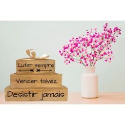 Trio - Lutar sempre, Vencer talvez, Desistir jamais - em Madeira pinus - 2