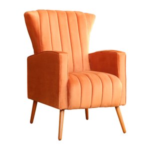 Poltrona Decorativa Melinda Pés Palito Tecido Veludo Várias Cores - Qlare Estofados - Veludo Terraco