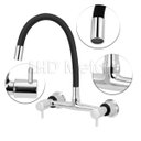 Ver imagem 2 de Torneira Misturador Gourmet Preto Flexível Cozinha Parede