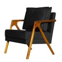 Ver imagem 2 de Kit 2 Poltronas Decorativa Mona Madeira Maciça Suede Preto