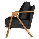 Ver imagem 4 de Kit 2 Poltronas Decorativa Mona Madeira Maciça Suede Preto