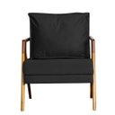 Ver imagem 3 de Kit 2 Poltronas Decorativa Mona Madeira Maciça Suede Preto