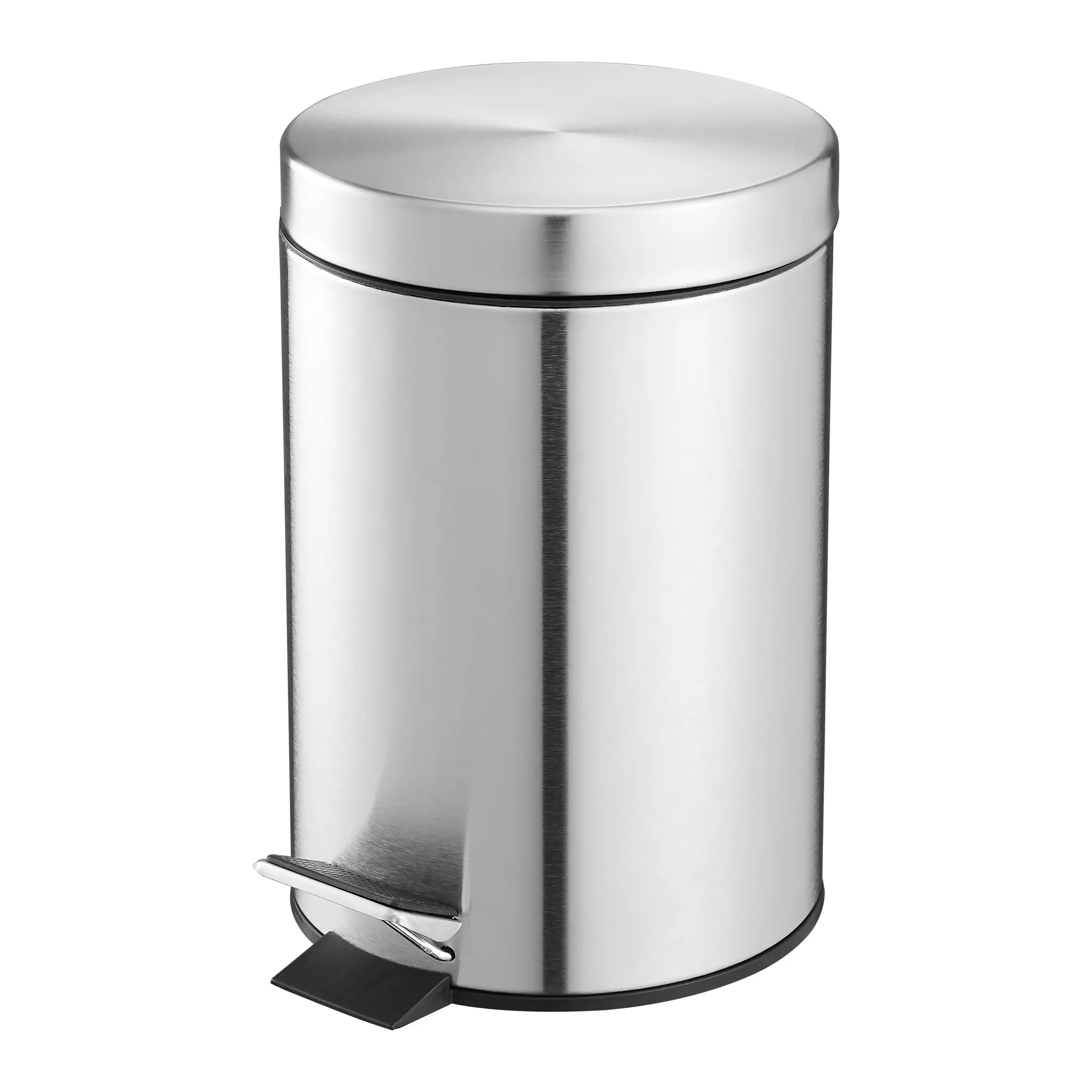 1 Lixeira Lixo Pedal Emborrachado Com Alça Aço Inox 5Litros - 2