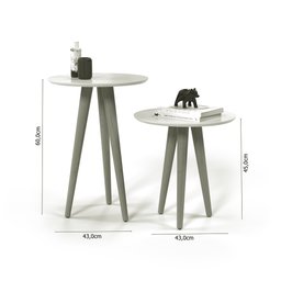 Mesa Lateral Retro Dupla 4202: Off White - 3