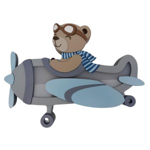 Luminária De Mesa Urso Aviador Em Led À Bateria 9volts RH BABY KIDS COMERCIO DE MOVEIS E DECORACAO