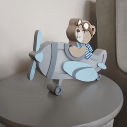 Luminária De Mesa Urso Aviador Em Led À Bateria 9volts RH BABY KIDS COMERCIO DE MOVEIS E DECORACAO - 5