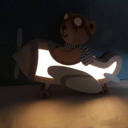 Luminária De Mesa Urso Aviador Em Led À Bateria 9volts RH BABY KIDS COMERCIO DE MOVEIS E DECORACAO - 4